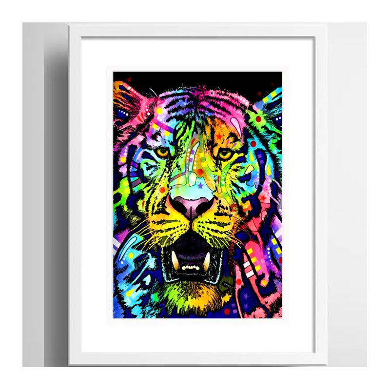 Cuadro Tigre Pop Art Animales Arte Decoracion Con Paspartú