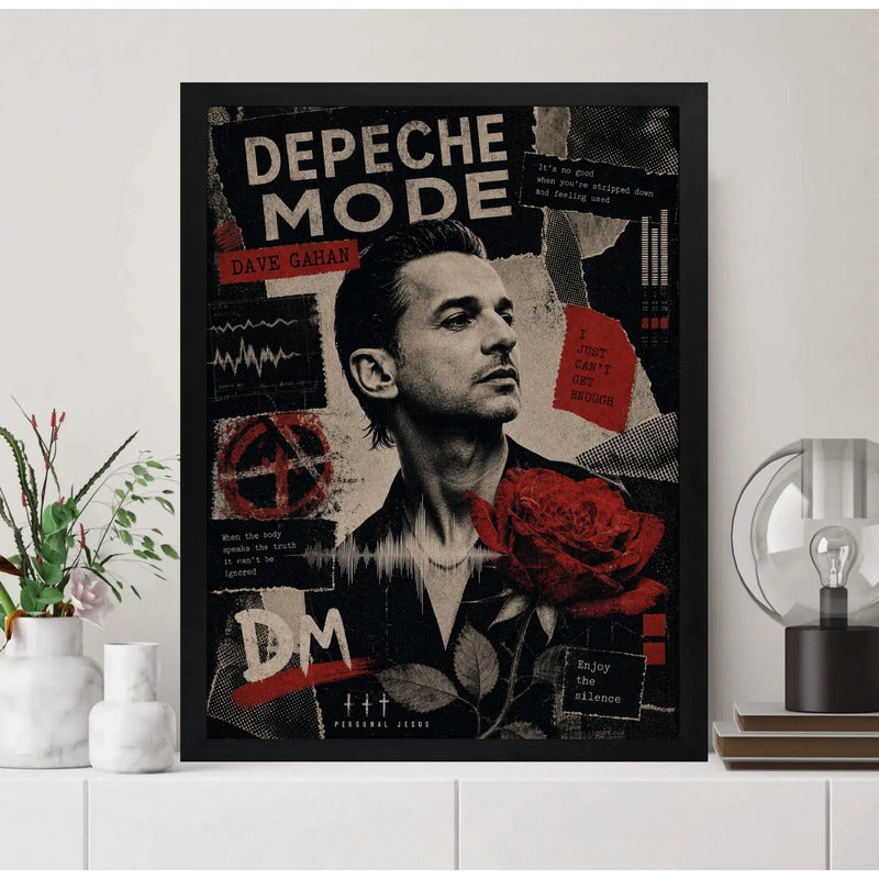 Cuadro Depeche Mode Dave Gahan Arte Vintage Rock Pop Marco Negro