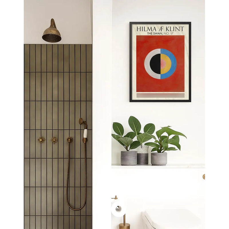 Cuadro Dormitorio Living Hilma Klint El Cisne N. 17 Museo Marco Negro