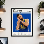 Cuadro Stephen Curry Basket Logros Baloncesto Signature Marco Negro