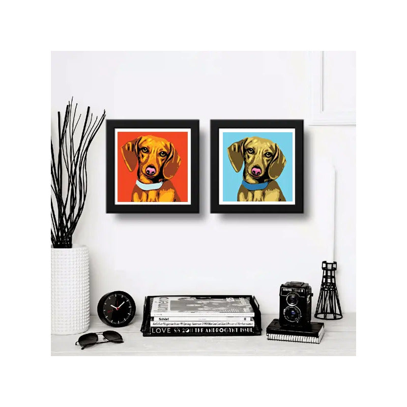 Set 2 Cuadros Perro Dachshund Pop Art Mascotas Decoracion