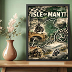 Cuadro Isle Of Man Moto Gp Circuito Carrera Pista Autodromo Marco Negro