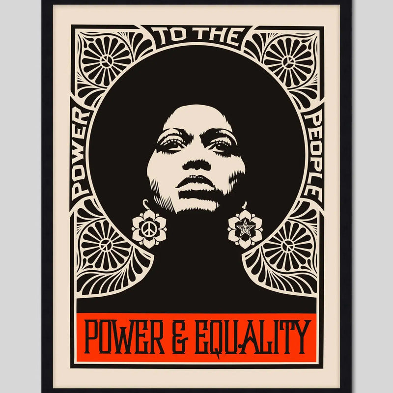 Cuadro Power Equality Derechos Humanos Anti Racismo Arte Marco Negro