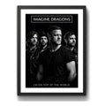 Cuadro Imagine Dragons Foto Iconica Rock En Blanco Y Negro Marco Negro