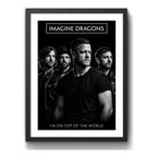 Cuadro Imagine Dragons Foto Iconica Rock En Blanco Y Negro Marco Negro