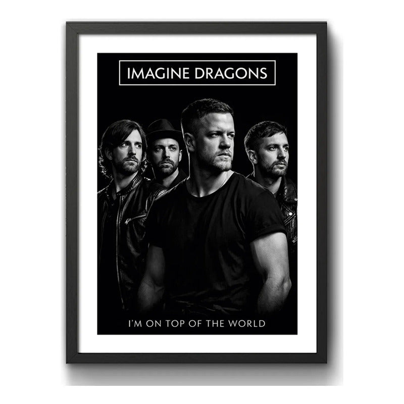 Cuadro Imagine Dragons Foto Iconica Rock En Blanco Y Negro Marco Negro