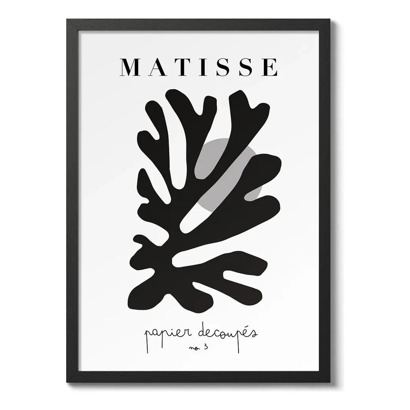 Set 3 Cuadros Picasso Matisse Kusama Black Minimalista Arte Marco Negro