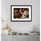 Cuadro Caravaggio Estilo Arte Barroco 53x43cm Con Paspartú Los Musicos Con Marco Negro