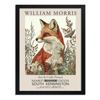 Cuadro Zorro William Morris Botanico Flores Hojas Exposición Marco Negro