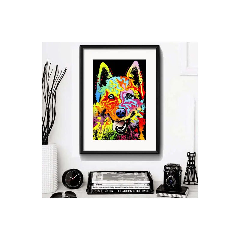 Cuadro Perro Pop Art Todas Las Razas Decoracion Con Paspartú