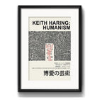 Cuadro Keith Haring Humanism Arte Obra 53x43cm Con Paspartú Marco Negro