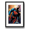 Cuadro Superman Comics Heroes Decoracion Con Paspartú Marco Negro