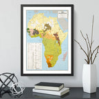 Cuadro Mapas Del Mundo Mapamundi Cartografia Vintage Arte Mapa De Los Grupos Etnolingüísticos En África Con Marco Negro