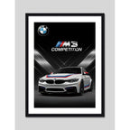 Cuadro Bmw M4 Competition Coupé Auto Modelo Decoracion Marco Negro