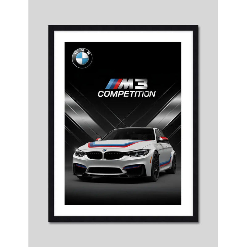Cuadro Bmw M4 Competition Coupé Auto Modelo Decoracion Marco Negro
