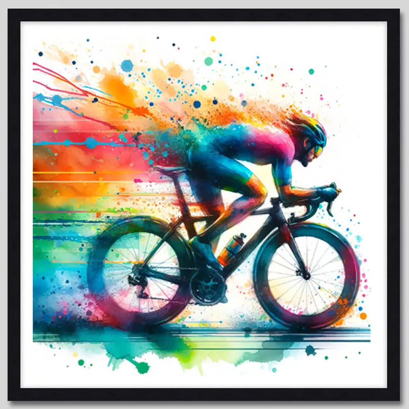 Cuadro Bicicleta Pop Art Bike Gym Ciclismo Deportes 33x33cm Marco Negro