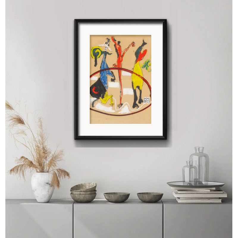 Cuadro Jackson Pollock Abstracto Brs10 53x43cm Con Paspartú Marco Negro