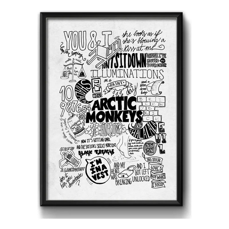 Cuadro Arctic Monkeys Letra Musica Indie Rock Decoracion