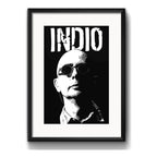 Cuadro Indio Solari En Blanco Y Negro Rock Brs1 Con Paspartú