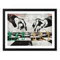 Cuadro Ajedrez Soldado Banksy Arte Urbano Decoracion Marco Negro