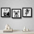 Set 3 Cuadros Rinoceronte Koala Jirafa Hispter Animales Arte