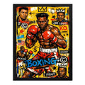 Cuadro Basquiat Iron Mike Tyson Boxeo Arte Urbano Graffiti Marco Negro