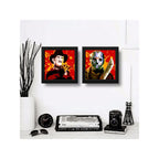 Set 2 Cuadros Freddy Krueger Jason Voorhees Terror Pop Art Marco Negro