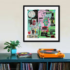 Cuadro Basquiat Arte Urbano Obras Decoracion Moderna 33x33cm Jean Michel Basquiat - In Italian Marco Negro