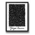 Cuadro Living Yayoi Kusama Puntos Infinitos Blanco Y Negro Marco Negro