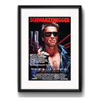 Cuadro El Exterminador Pelicula Schwarzenegger Con Paspartú Marco Negro