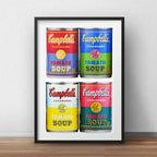 Cuadro Andy Warhol Pop Art Campbells Decoracion Con Paspartu Marco Negro
