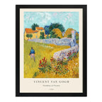 Set 2 Cuadros Living Van Gogh Granja Provenza Casa Amarilla Negro