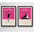 Set 2 Cuadros Audrey Hepburn Minimalista Pop Art Peliculas