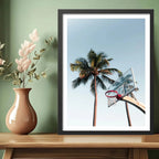 Cuadro Basket Baloncesto Playa Decoracion Playera Tropical Marco Negro