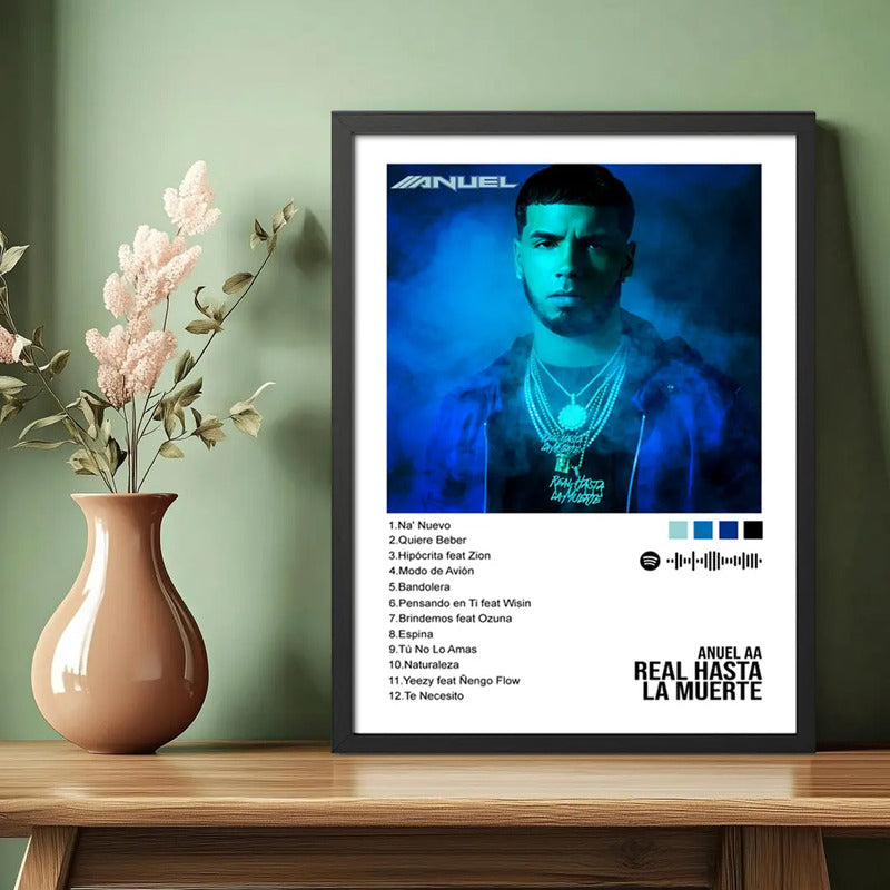 Cuadro Anuel Aa Real Hasta La Muerte Spotify Album Rap Trap Marco Negro