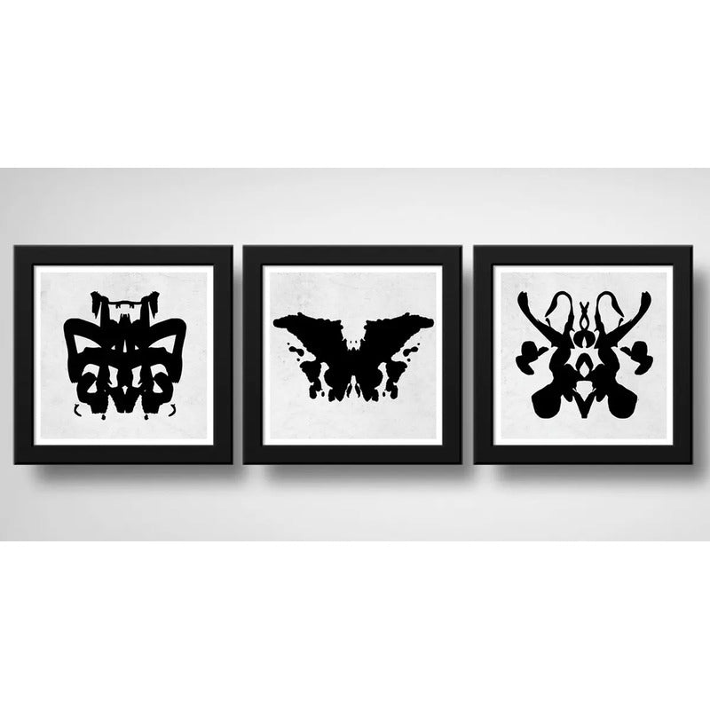 Set 3 Cuadros Test De Rorschach Psicología Psiquiatría Psico