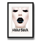 Cuadro Boca Fashion Maquillaje Labio Decoracion Con Paspartú
