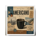 Cuadro Living Comedor Cocina Café Americano Coffee Retro Br1 Marco Blanco