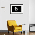 Cuadro Indio Solari Blanco Y Negro Rock 53x43cm Con Paspartú Marco Negro