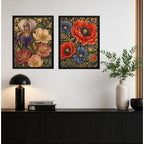 Set 2 Cuadros William Morris Flores Botanica Decora Living Marco Negro