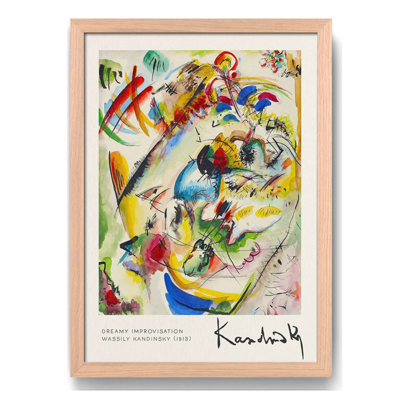 Cuadro Kandinsky Dreamy Improvisation Abstracto Marco Oak Marco Marrón Claro