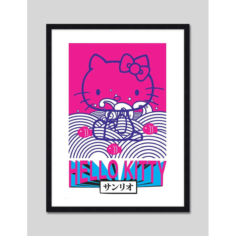 Cuadro Hello Kitty Pop Art Gato Arte Japones Decoracion Marco Negro