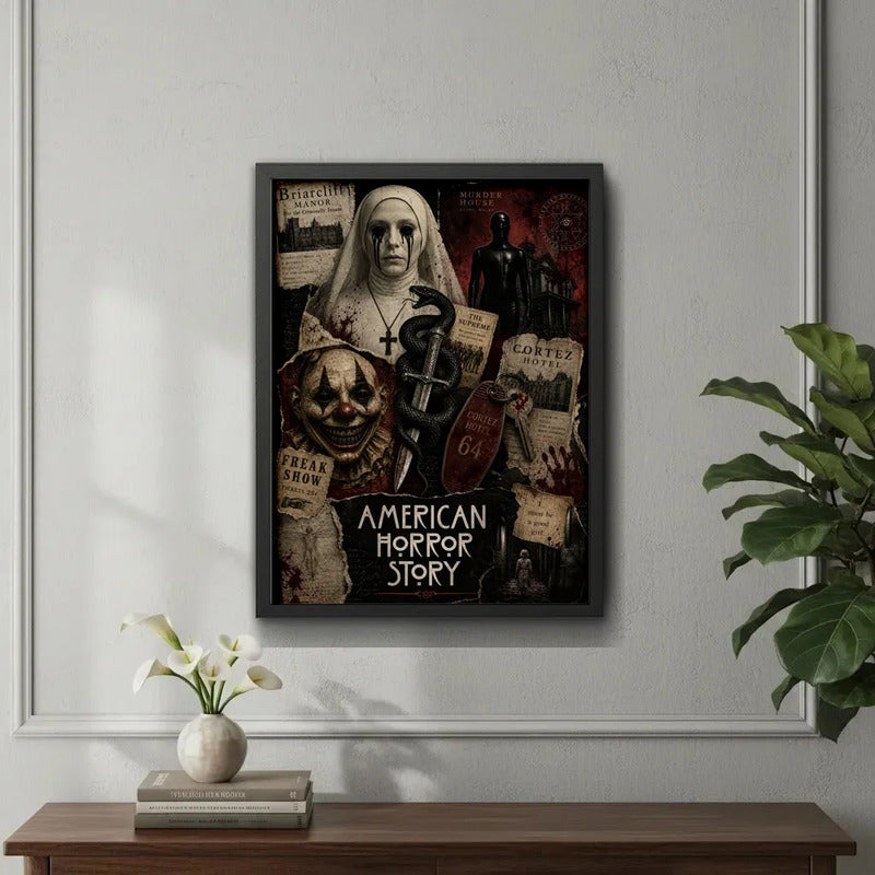 Cuadro American Horror Story Serie Tv Arte Vintage Brs1 Marco Negro