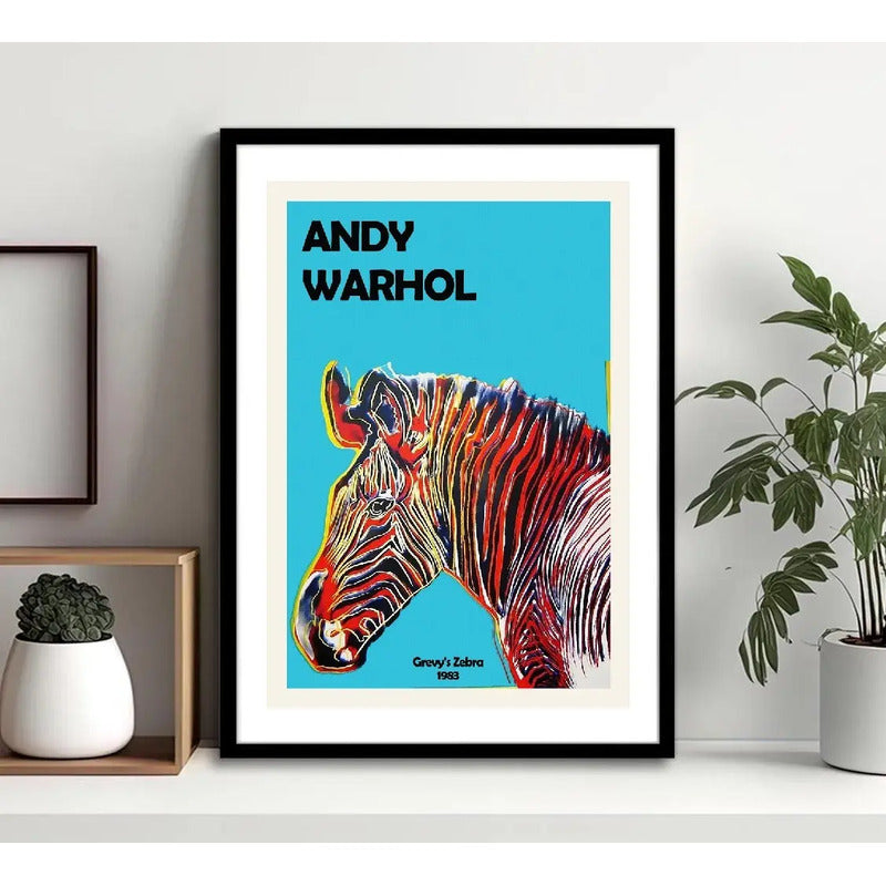 Cuadro Andy Warhol Pop Art Monroe Mariposa Flores Decoracion Andy Warhol Zebra Marco Negro