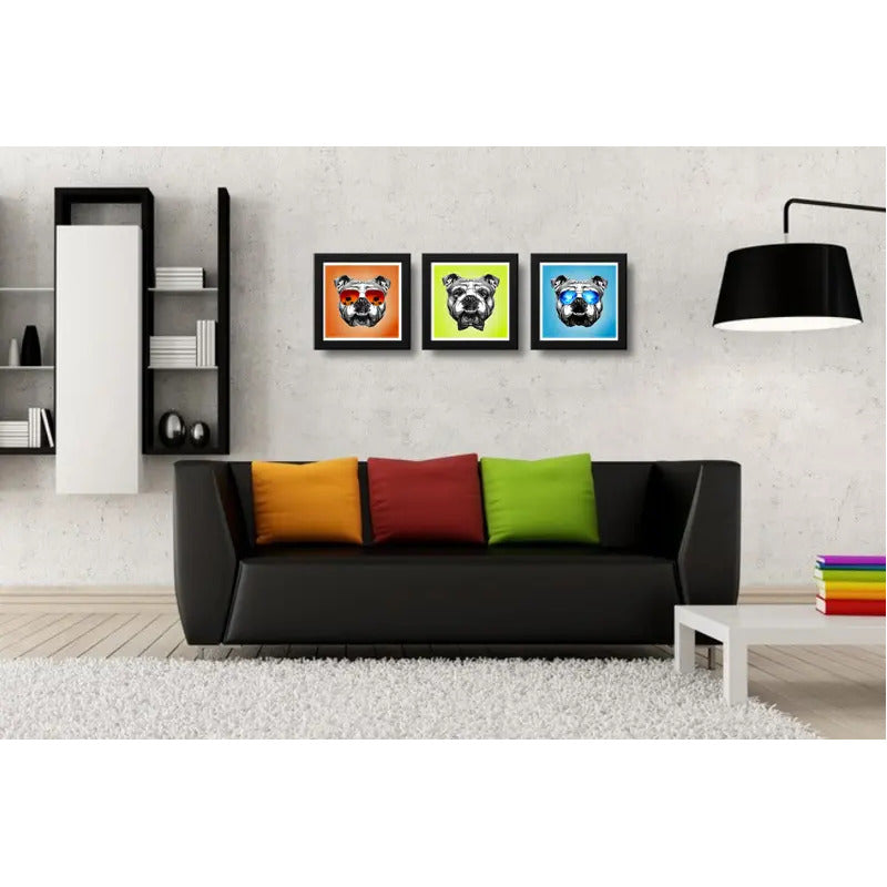 Set 3 Cuadros Perro Bulldog Pop Art Mascota Pet Decoracion