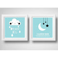 Set 2 Cuadros Dream Big Frase Luna Star Dormitorio Infantil
