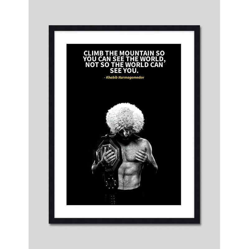 Cuadro Khabib Nurmagomedov Motivacional Deporte Mma Ufc Gym Khabib Frase 1 Marco Negro