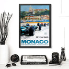 Cuadro Monaco Pista De Carrera Autodromo Formula 1 Retro Monaco 1966 Negro