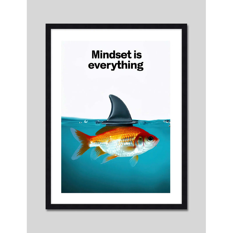Cuadro Mindset Is Everything Frase Coach Arte Decoracion Marco Negro
