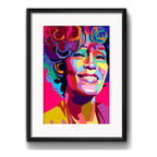 Cuadro Whitney Houston Pop Art Musica Decoracion C/ Paspartú Marco Negro